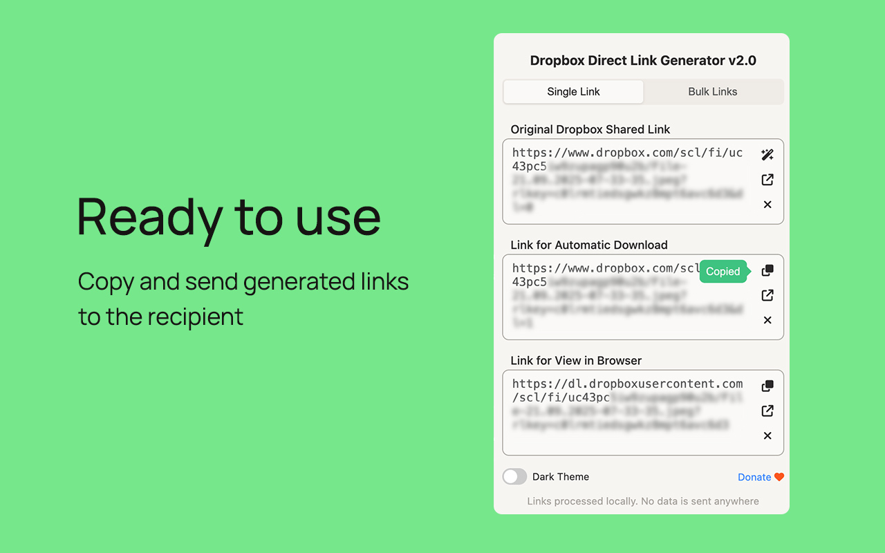 Dropbox Direct Link Generator - 截图 2