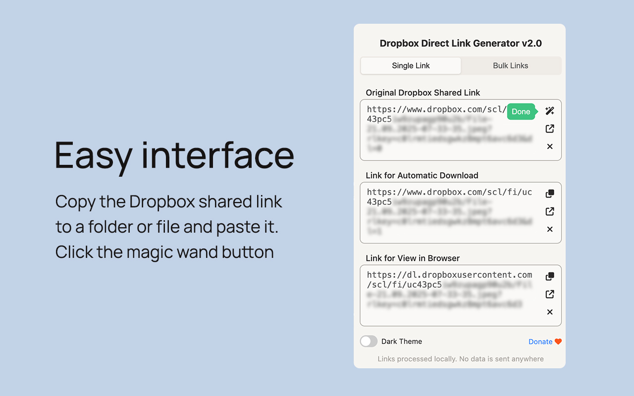 Dropbox Direct Link Generator - 截图 4