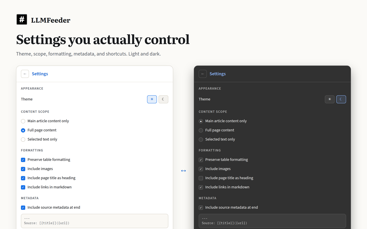 LLMFeeder - Web to Markdown for AI - 截图 1