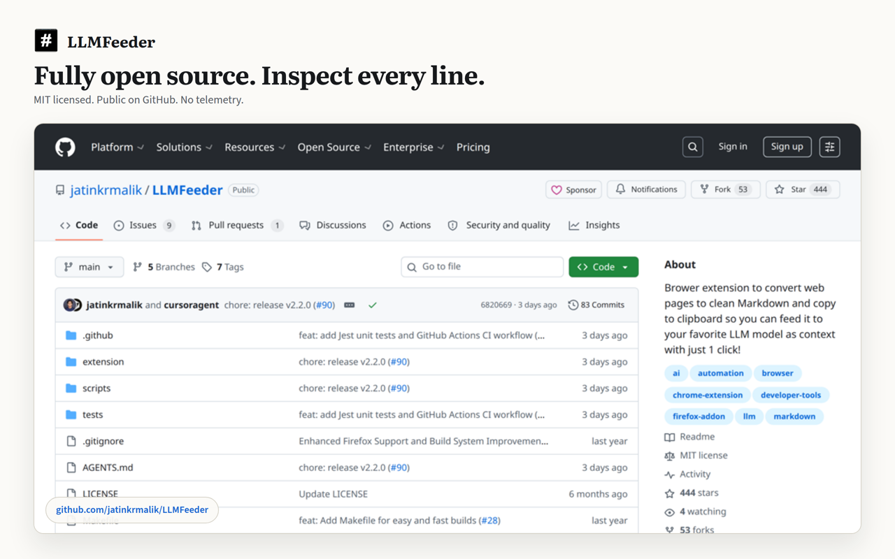 LLMFeeder - Web to Markdown for AI - 截图 3