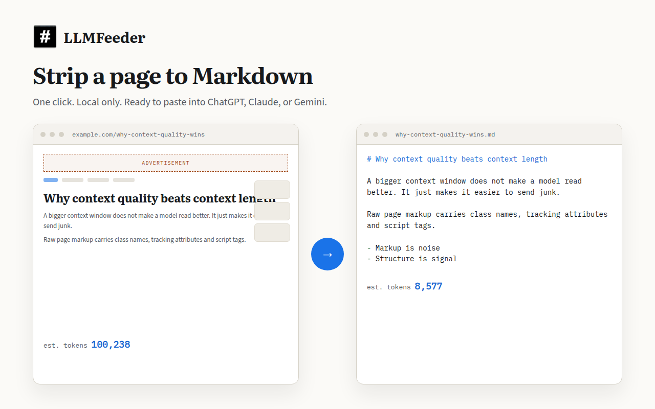 LLMFeeder - Web to Markdown for AI - 截图 4