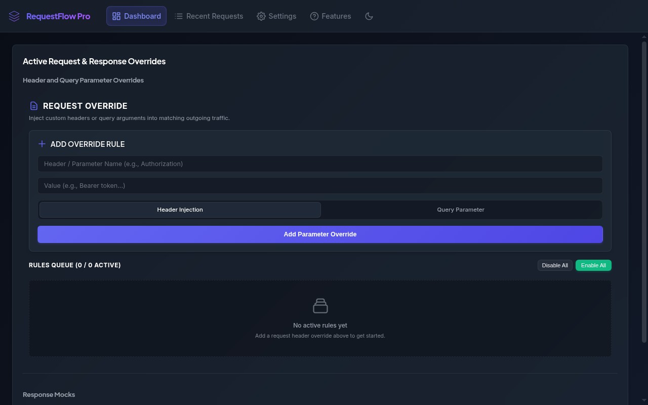 RequestFlow Pro — HTTP Request Header & Query Param Overrider - 截图 1