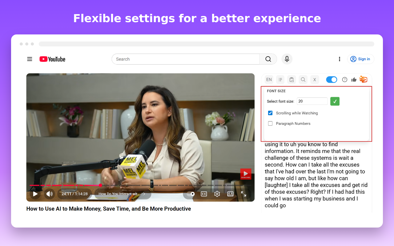 YouTube Text Tools - Video Transcript and Summary - 截图 2