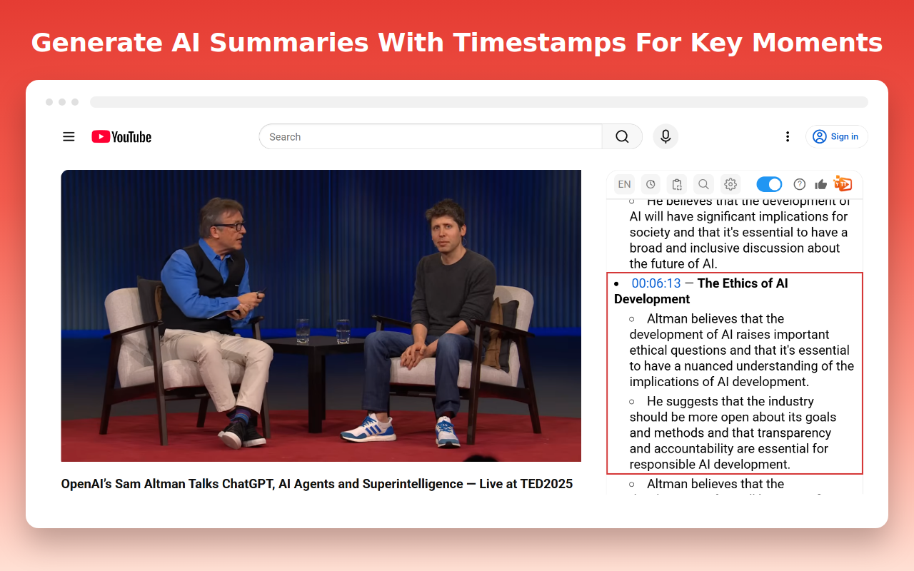 YouTube Text Tools - Video Transcript and Summary - 截图 5