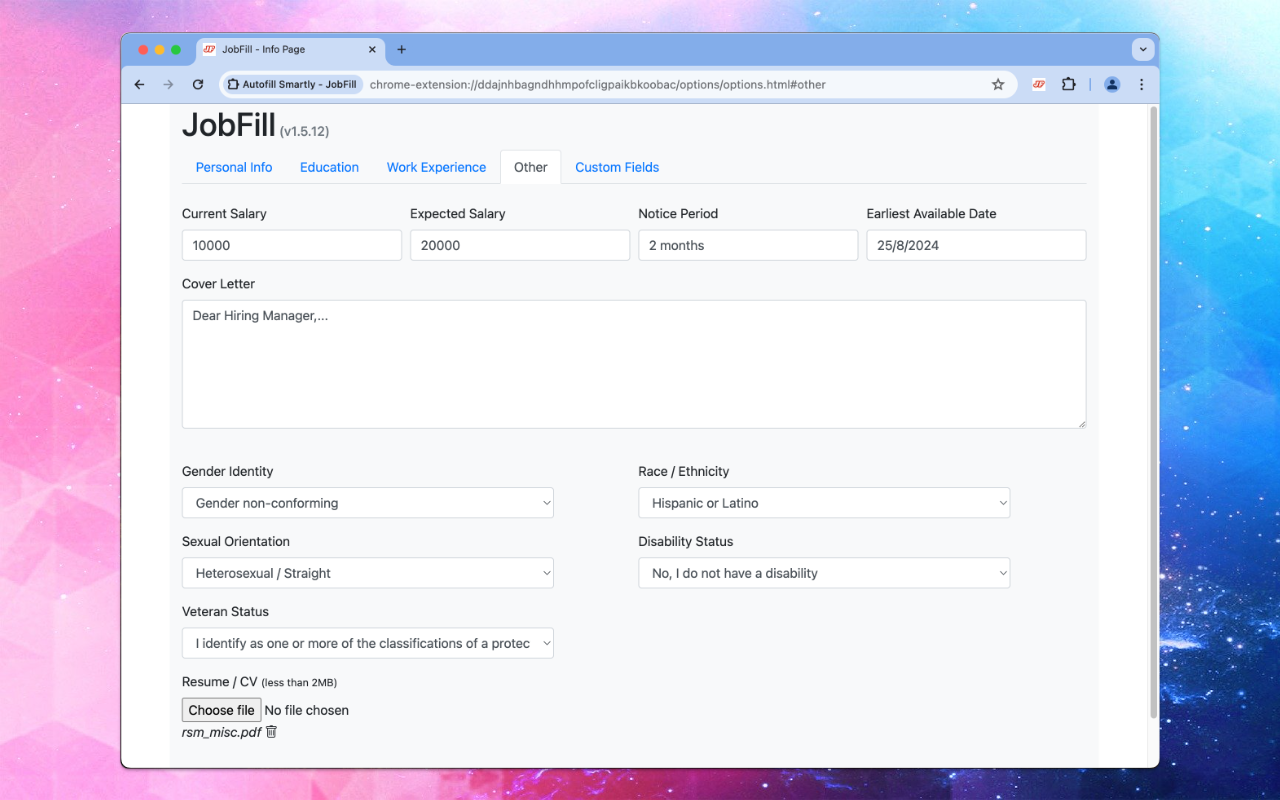 Autofill Smartly - JobFill - 截图 3