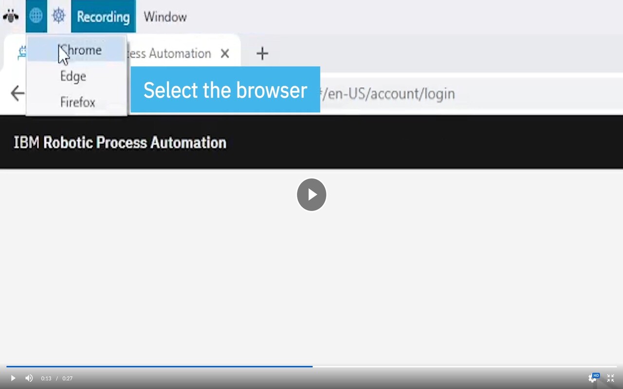 IBM RPA Web Recorder - 截图 1