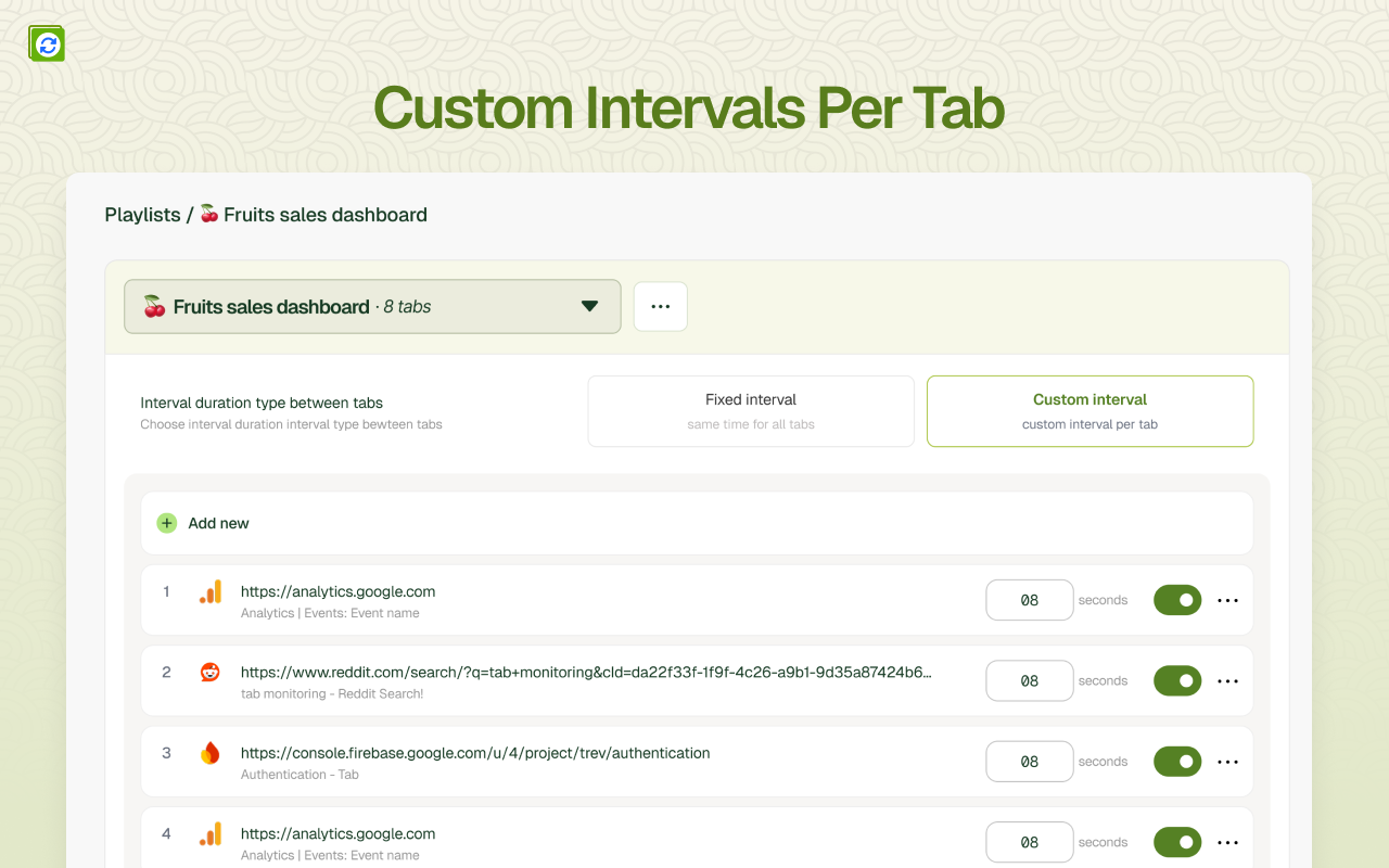 Tab Revolver – Auto rotate tabs for slideshow browsing - 截图 4