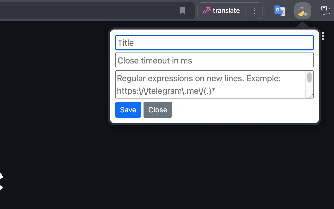 Tabs auto close - 截图 3