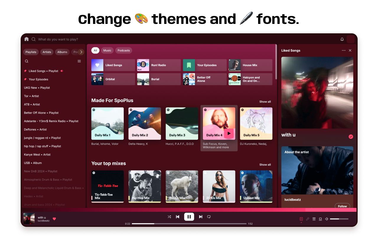 SpoPlus - Edit Spotify Theme & Settings - 截图 3