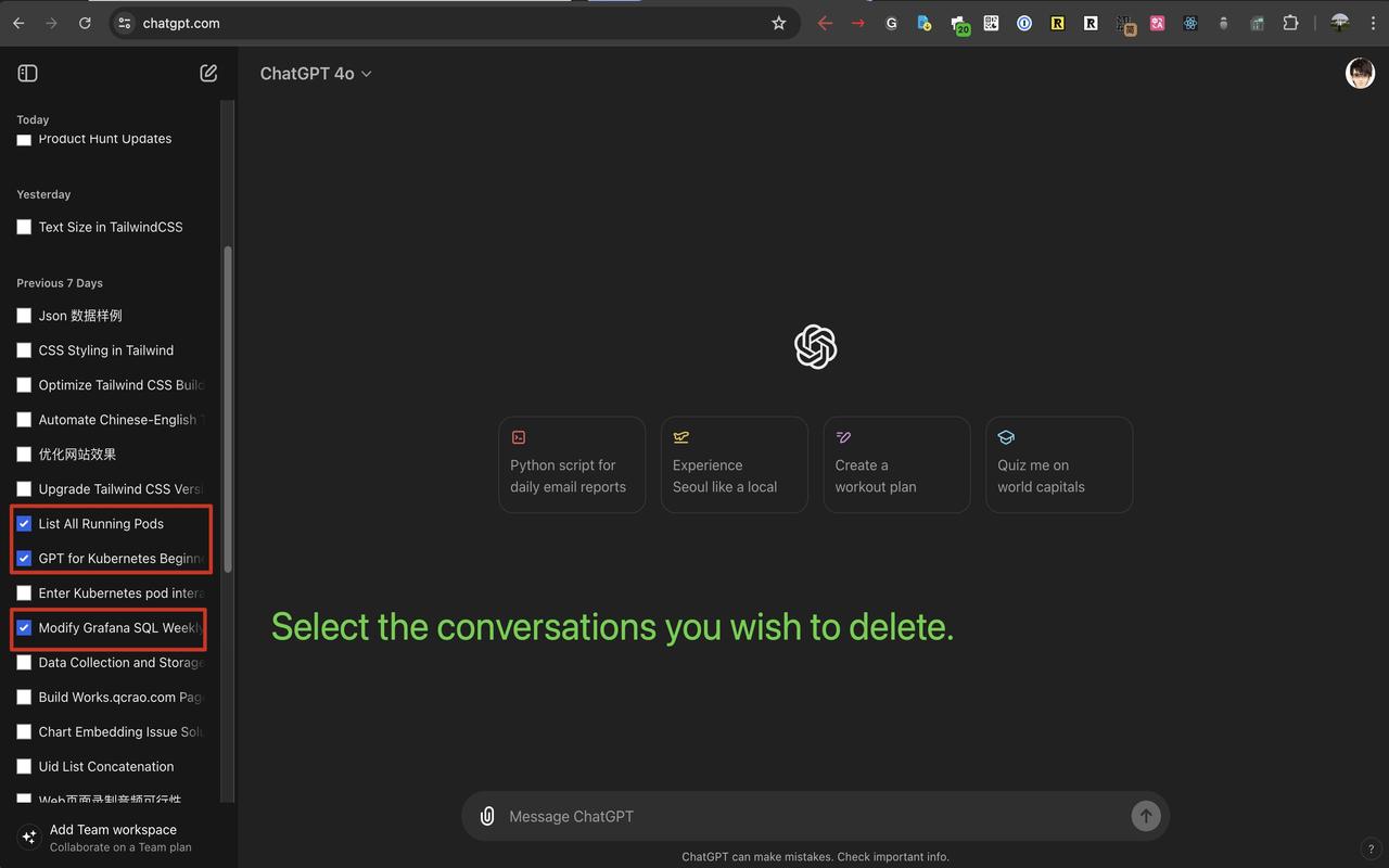ChatGPT Bulk Delete - 截图 2