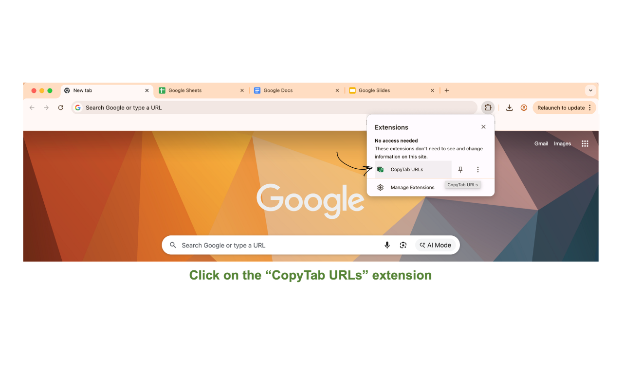 CopyTab URLs - 截图 1