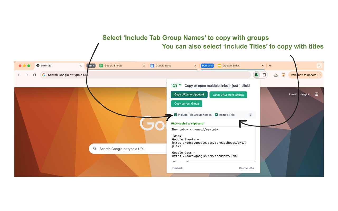 CopyTab URLs - 截图 3
