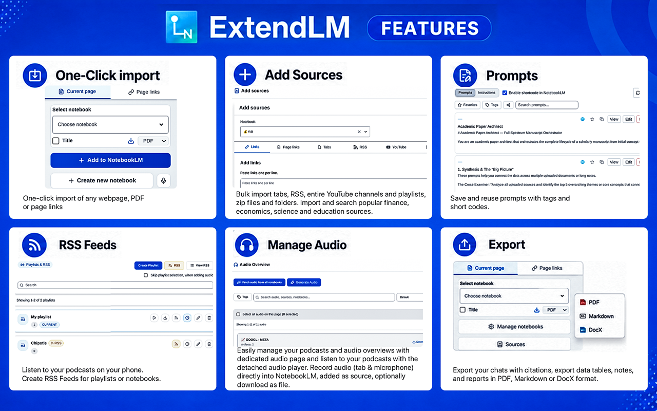 NotebookLM 扩展程序(Gemini 笔记本)- ExtendLM - 截图 4