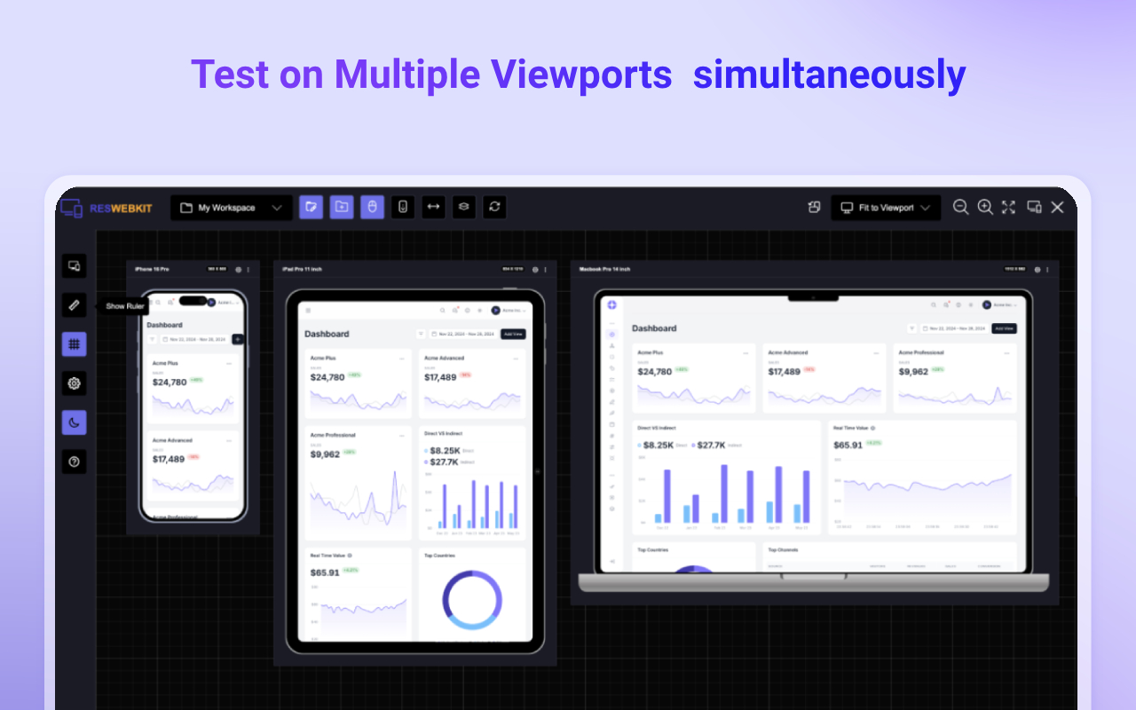 Responsive Website Testing Toolkit - Multiple Viewport Simulator - 截图 1