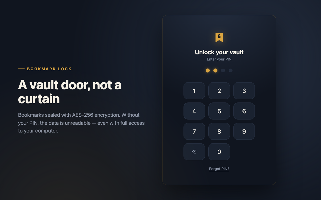 Bookmark Lock – Encrypted Bookmark Vault - 截图 2