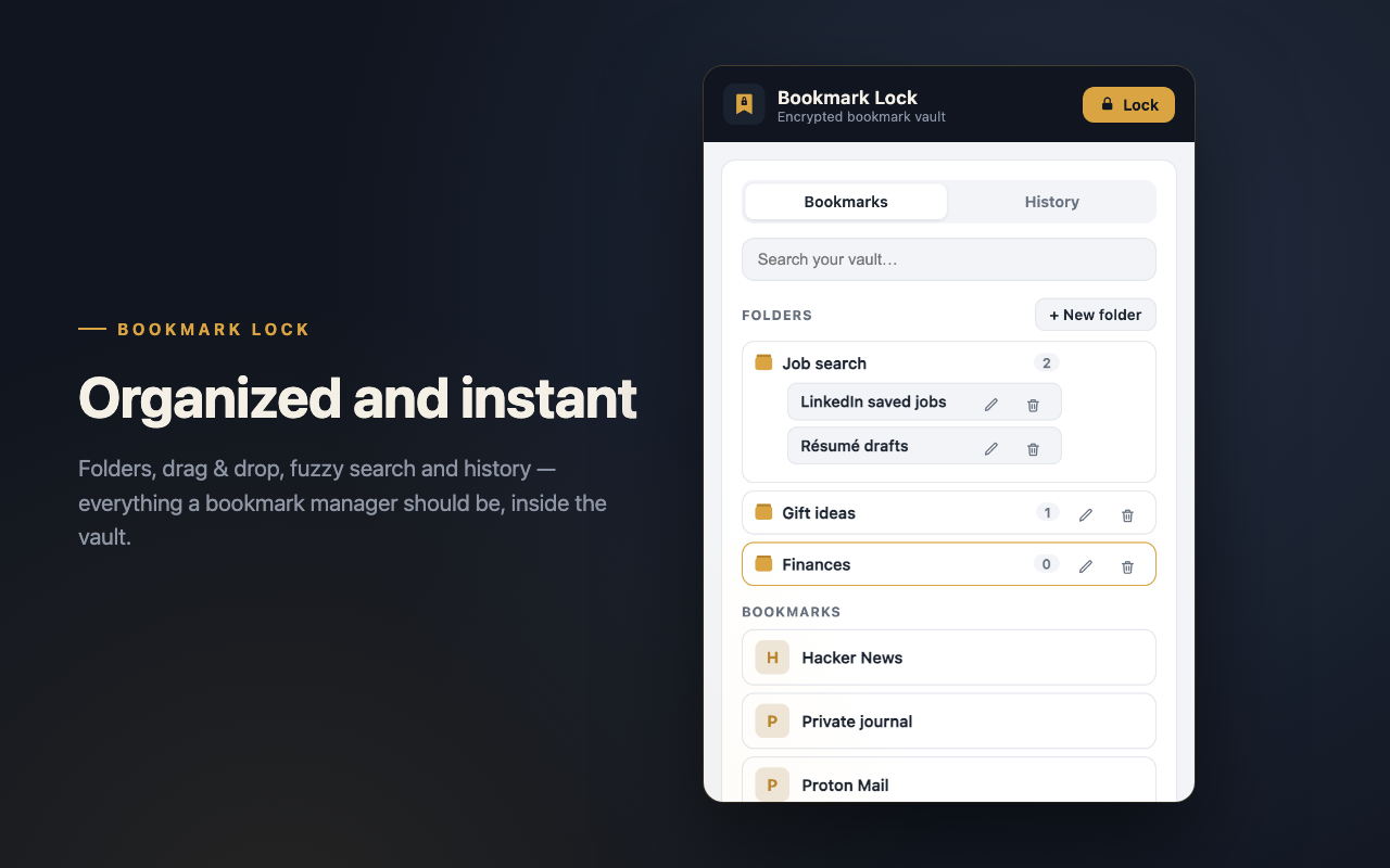 Bookmark Lock – Encrypted Bookmark Vault - 截图 4