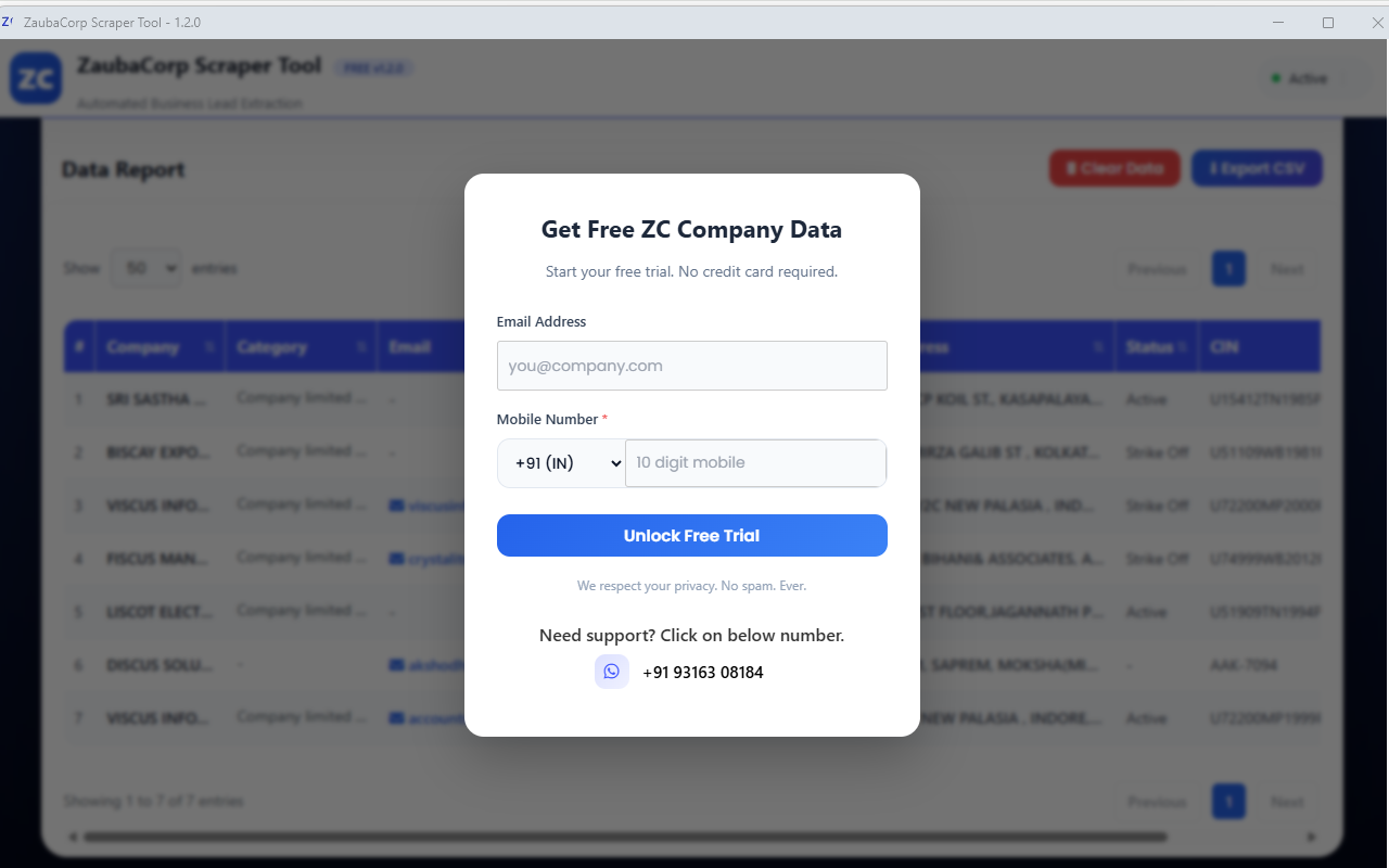 ZaubaCorp Scraper Tool – Scrape Company Leads - 截图 2