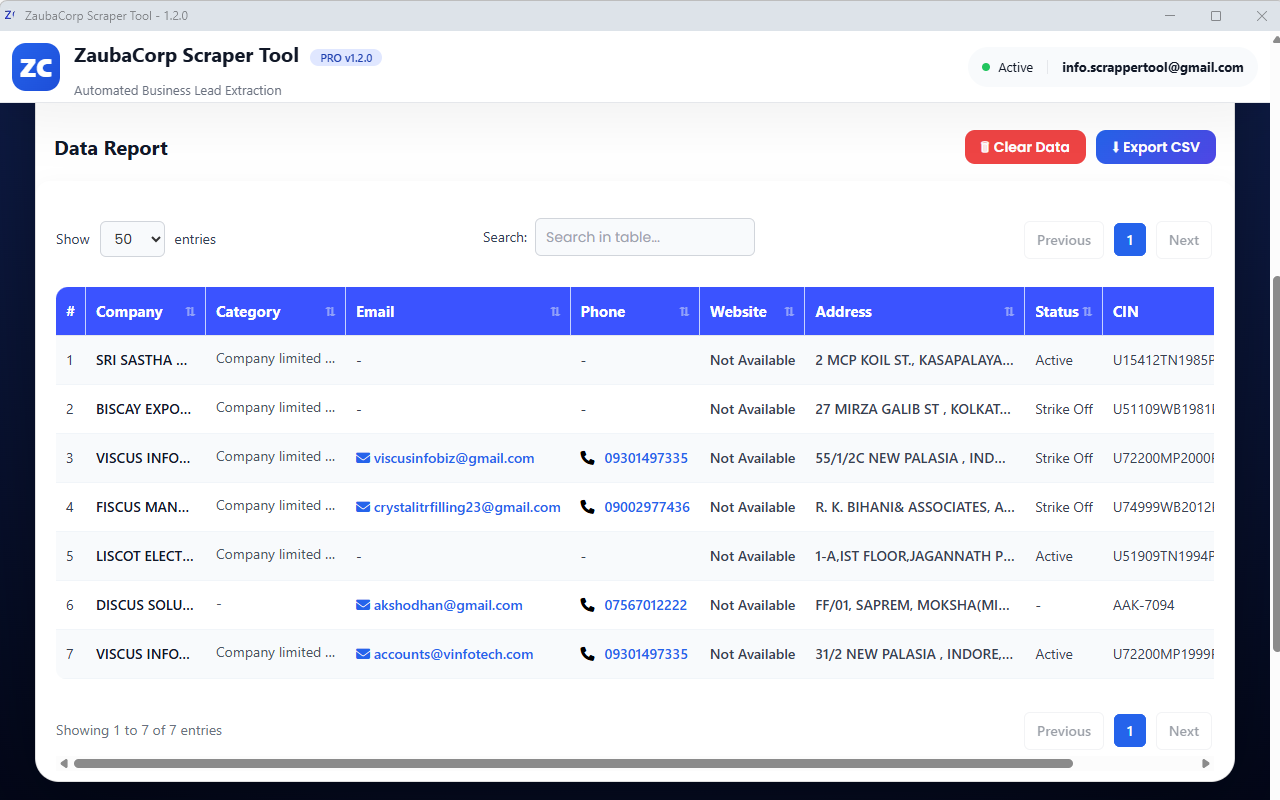 ZaubaCorp Scraper Tool – Scrape Company Leads - 截图 4