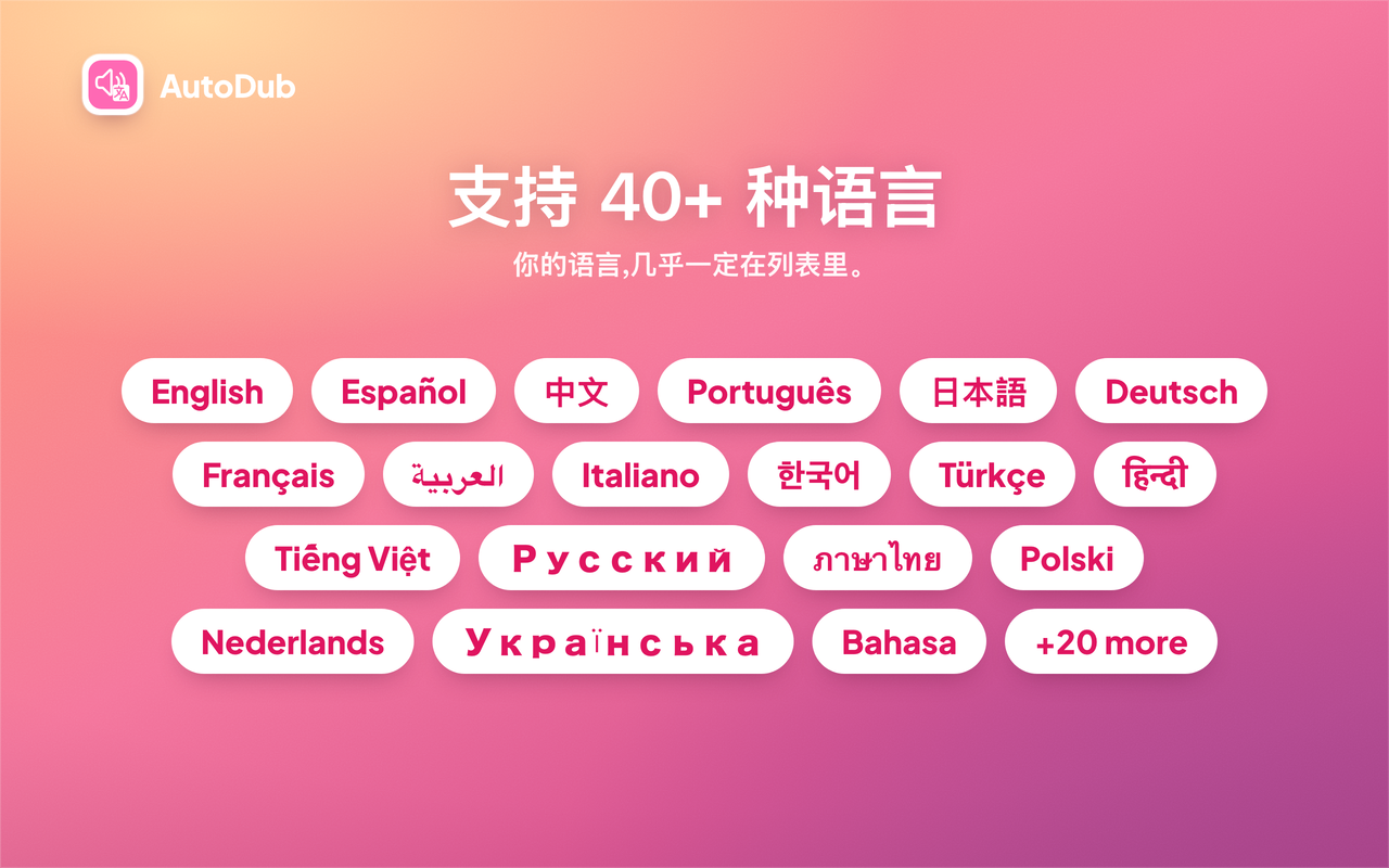 AutoDub - YouTube 中文配音·视频翻译 | Dubbing - 截图 4