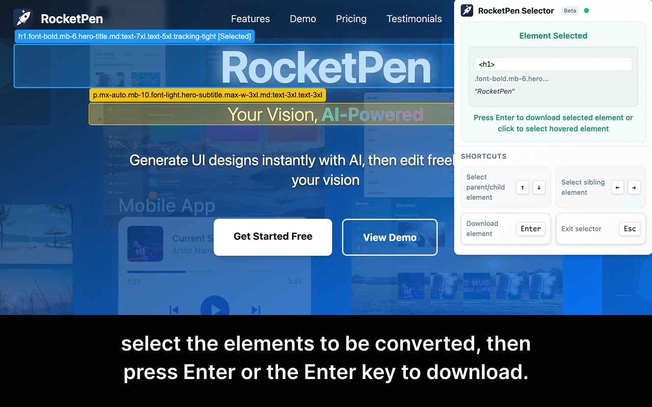 RocketPen Website to Figma - 截图 2