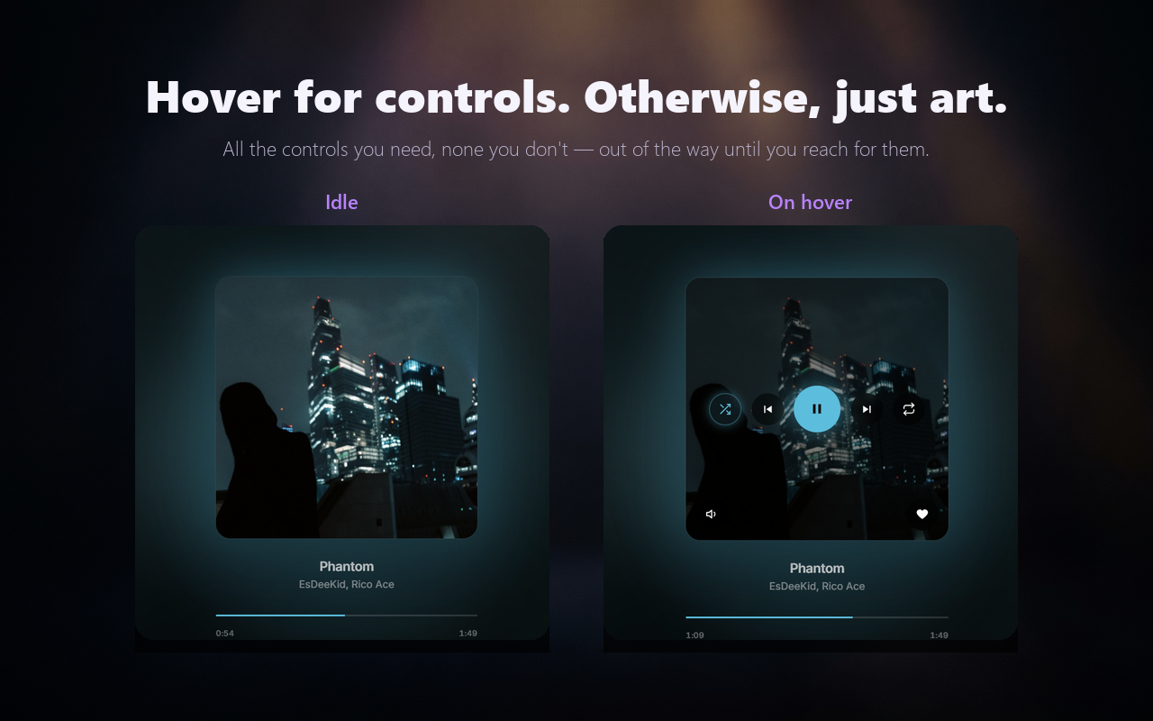 SoundCloud Aesthetic Player — Fullscreen Now-Playing - 截图 4