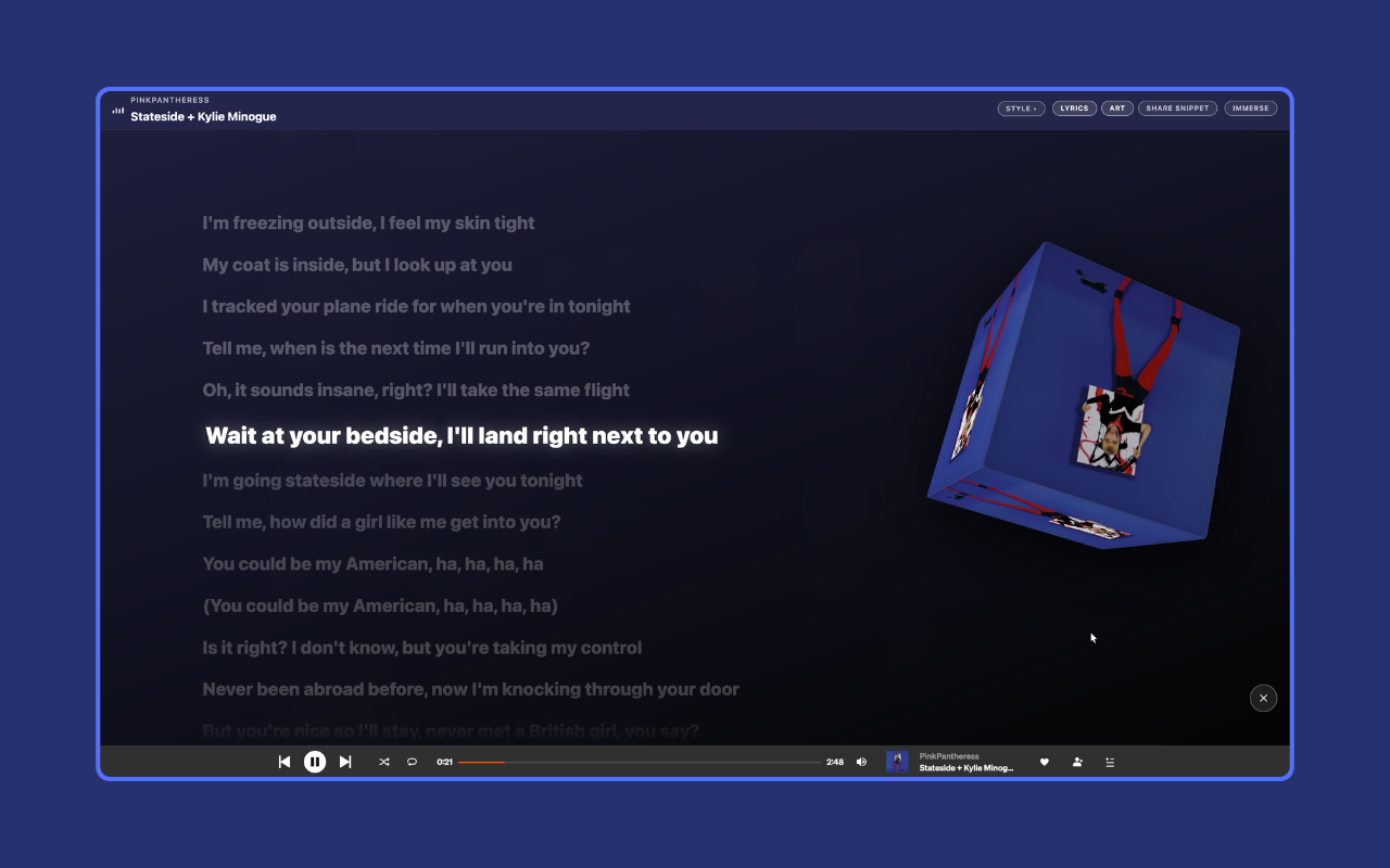 CloudLyrics - Full Screen Lyrics for SoundCloud - 截图 2