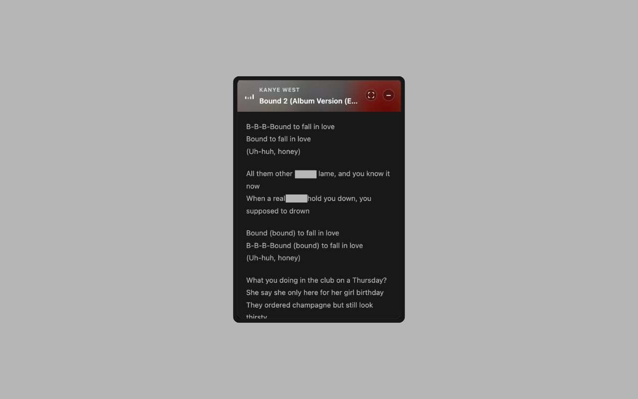 CloudLyrics - Full Screen Lyrics for SoundCloud - 截图 4
