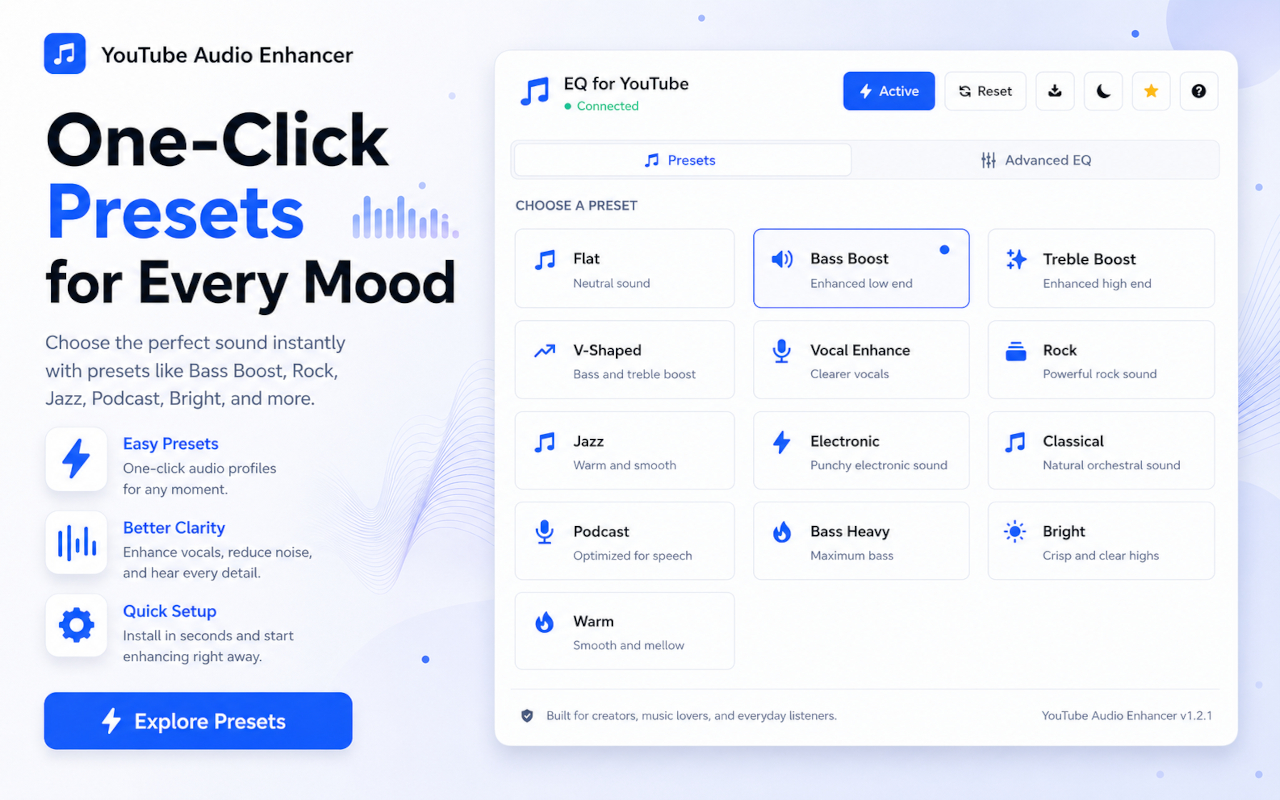 YouTube Audio Enhancer - 截图 1