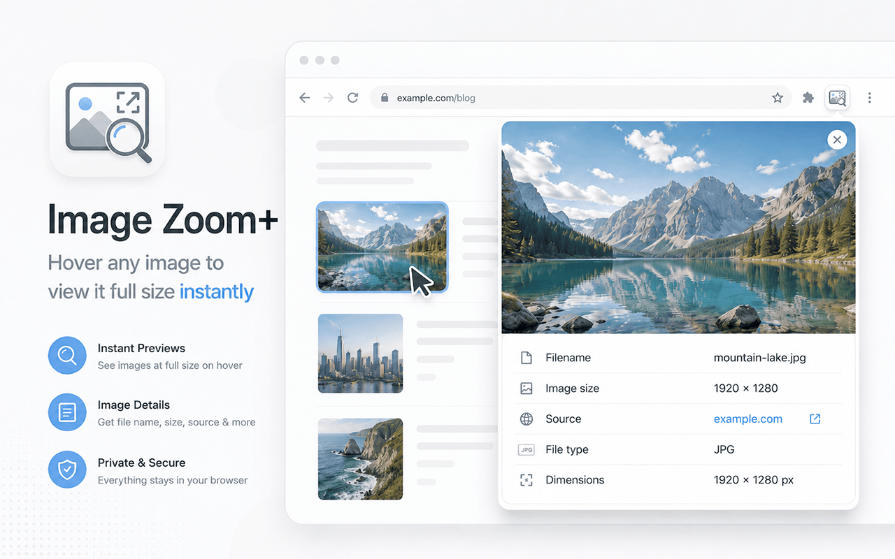 Image Zoom+ | Hover Zoom & Photo Previewer - 截图 2