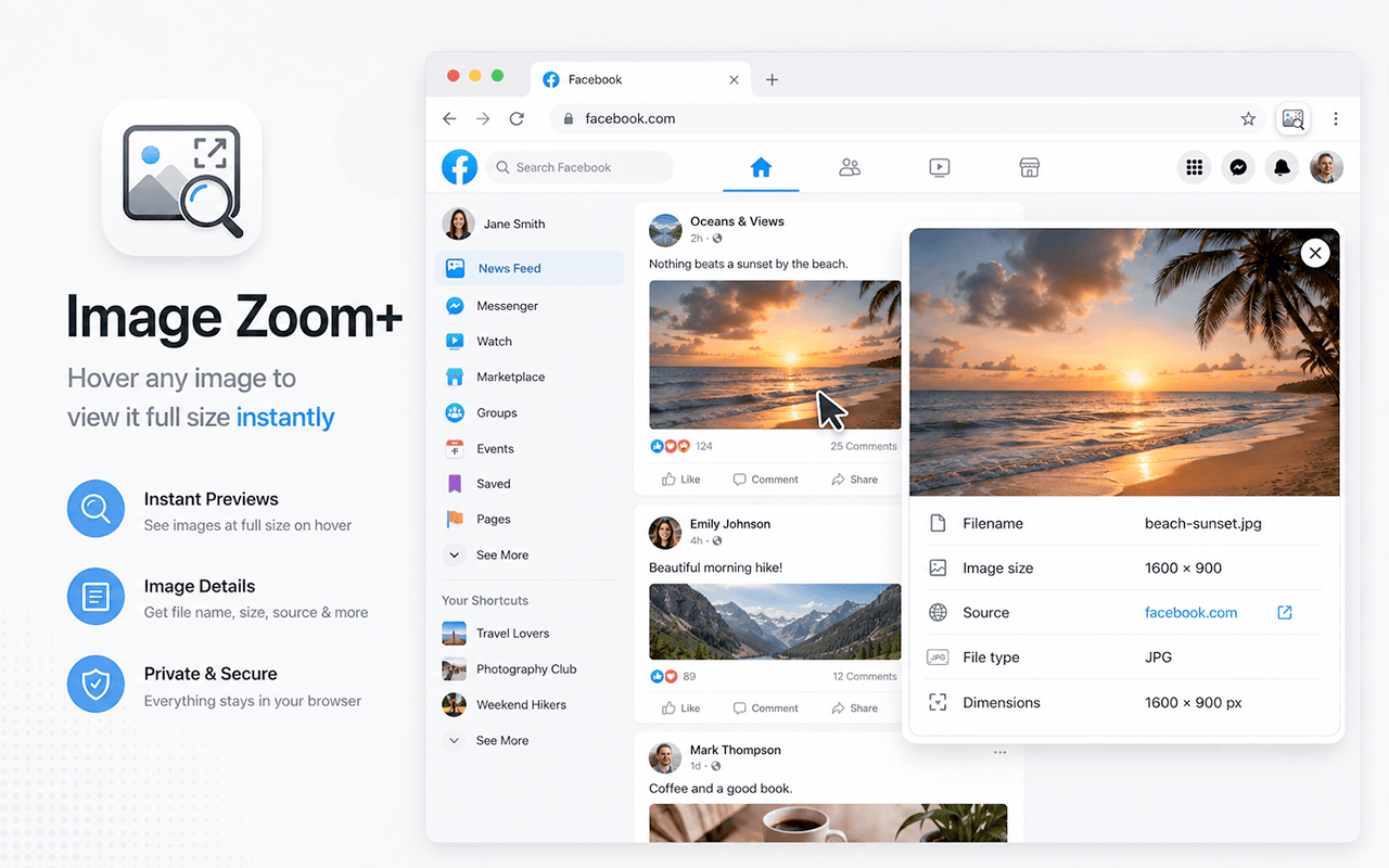 Image Zoom+ | Hover Zoom & Photo Previewer - 截图 4