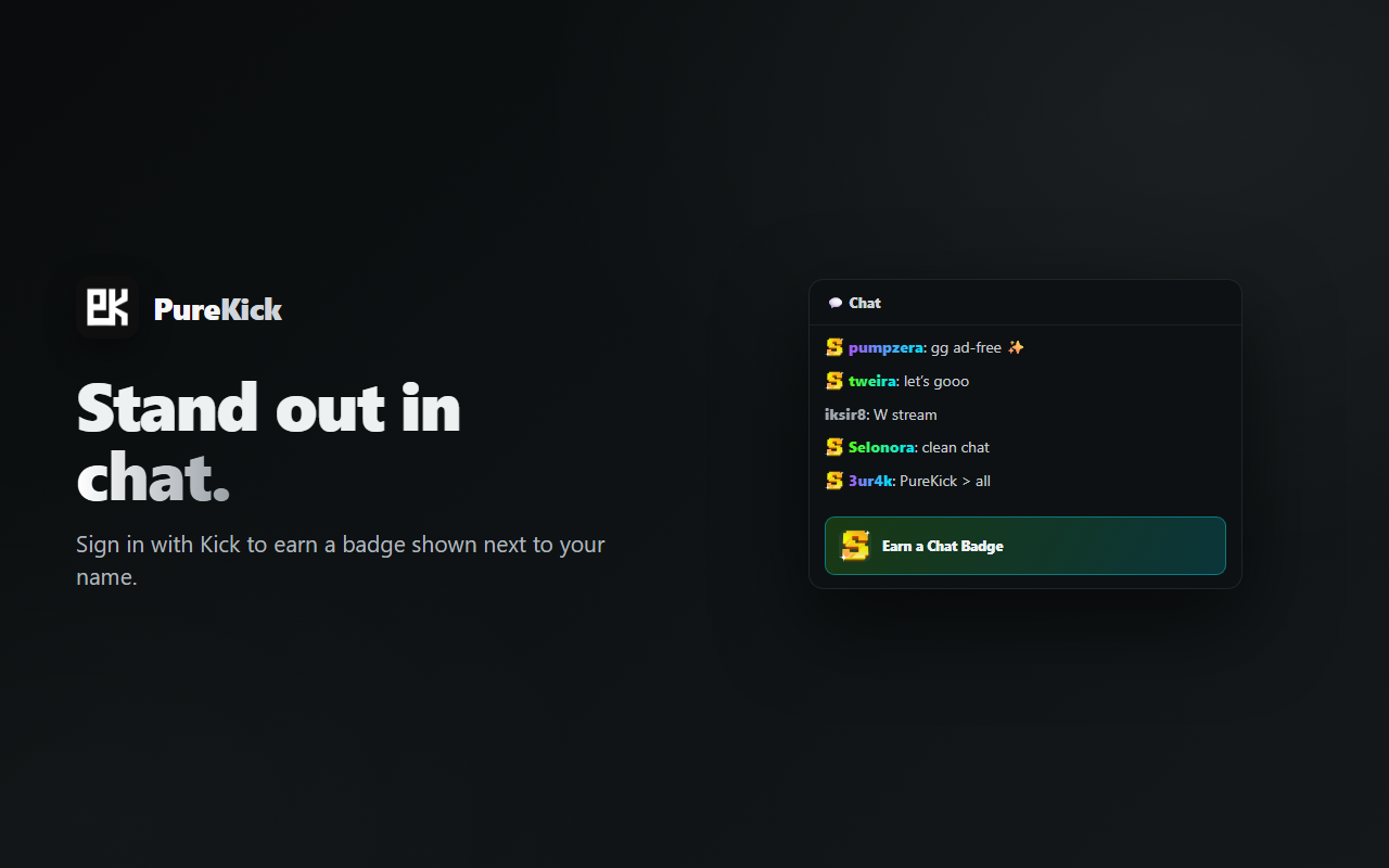 PureKick - Ad Blocker for Kick - 截图 1