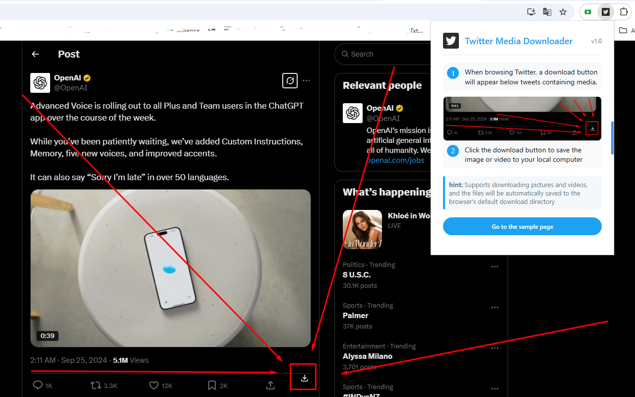 X Twitter视频图片批量下载器 - 截图 1