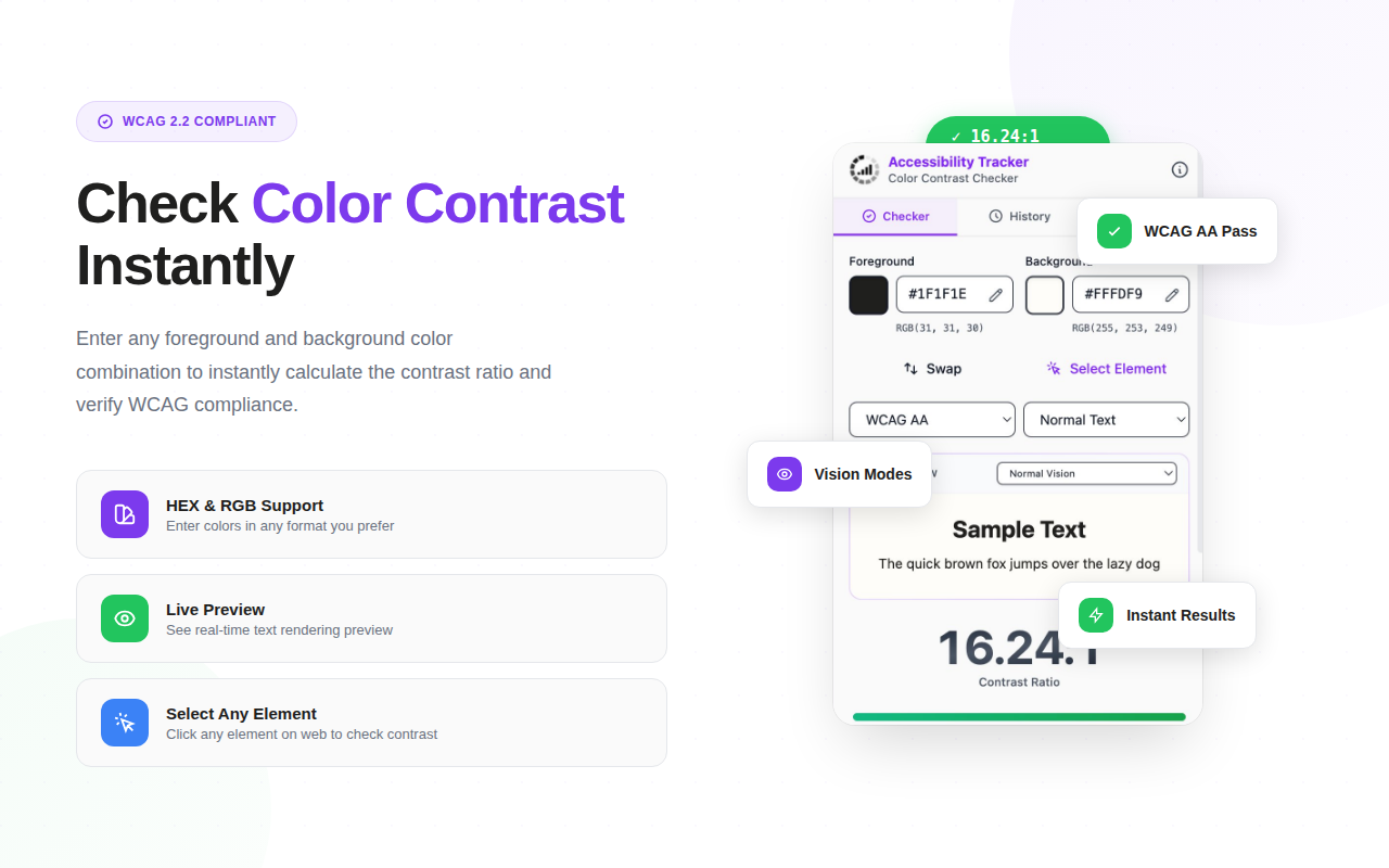 Color Contrast Checker by Accessibility Tracker - 截图 3