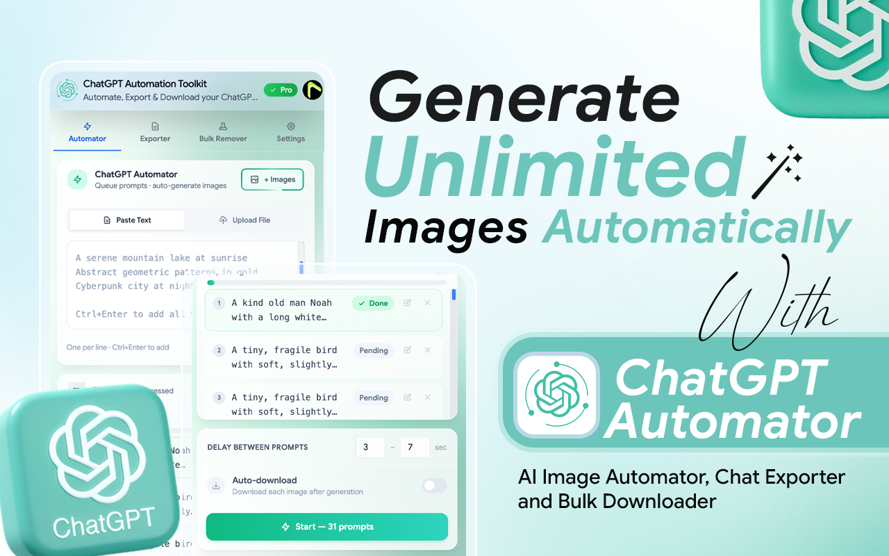 ChatGPT Automation Toolkit - Automate, Export & Download - 截图 1
