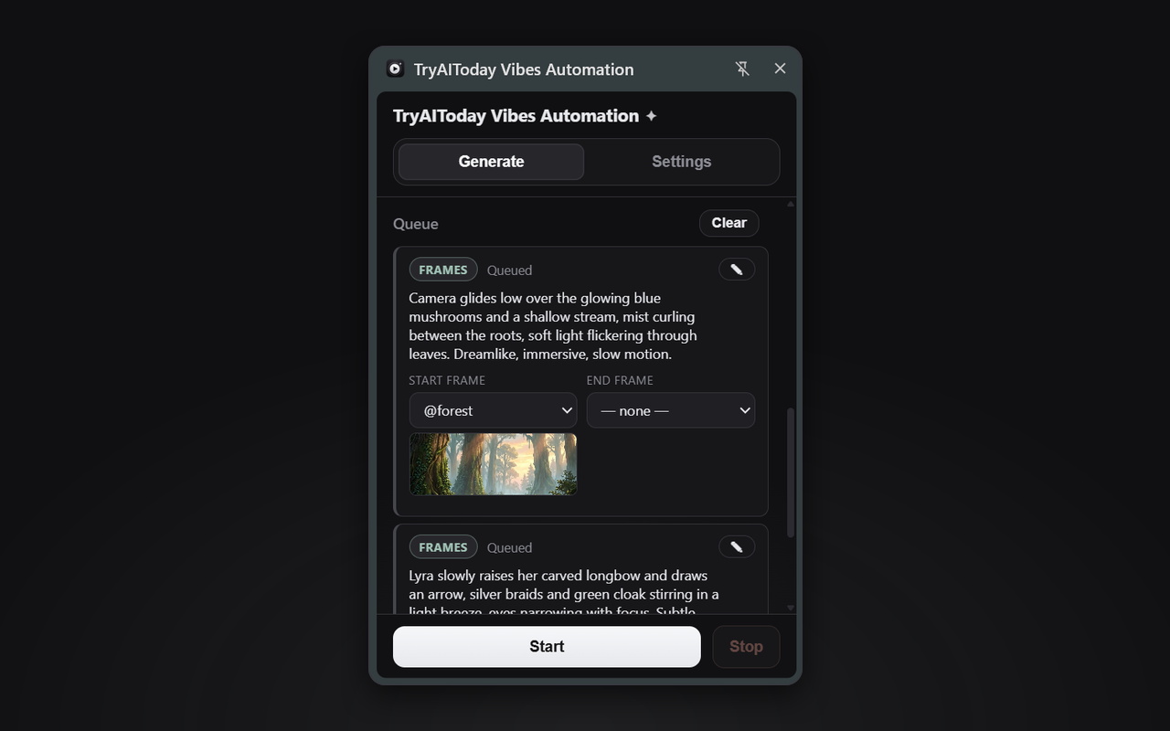 TryAIToday Vibes Automation - 截图 1