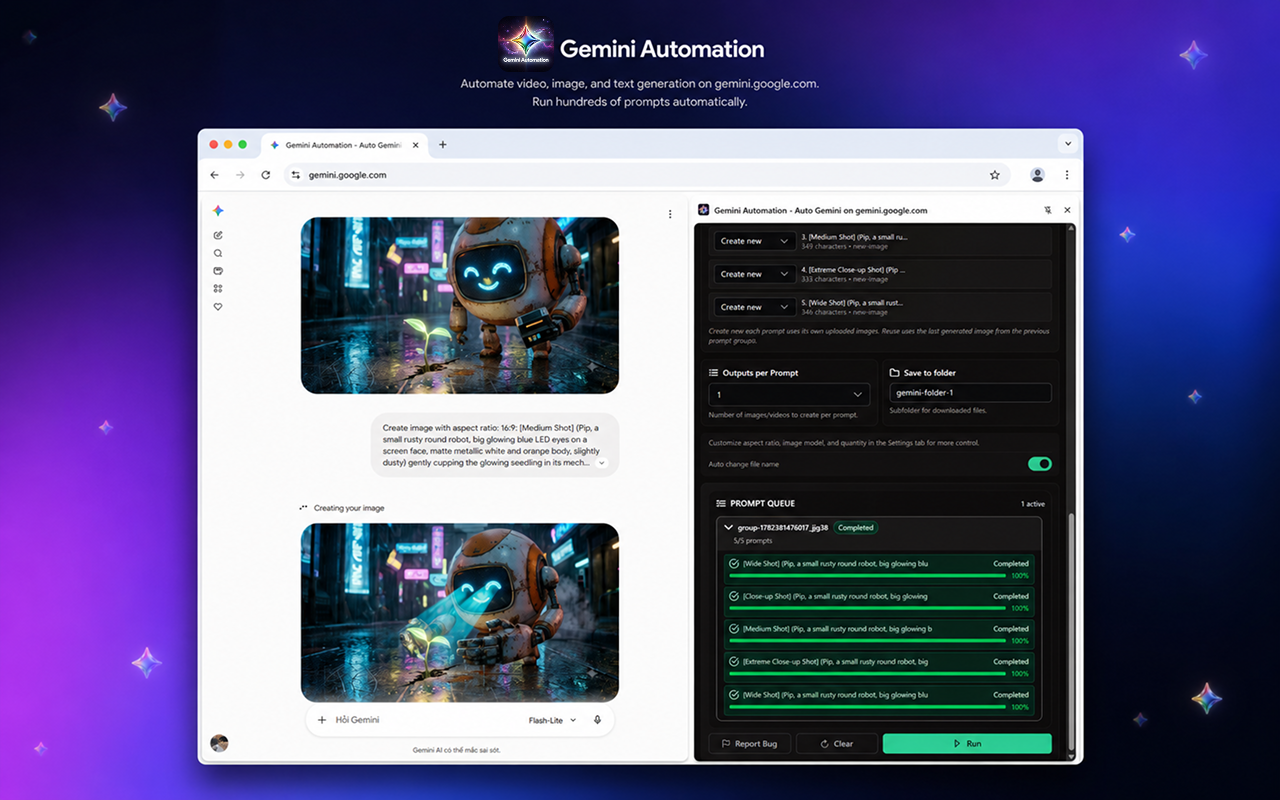 Gemini Automation - Auto Gemini on gemini.google.com - 截图 1