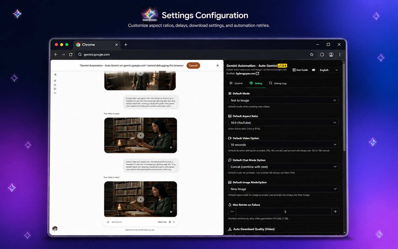 Gemini Automation - Auto Gemini on gemini.google.com - 截图 3