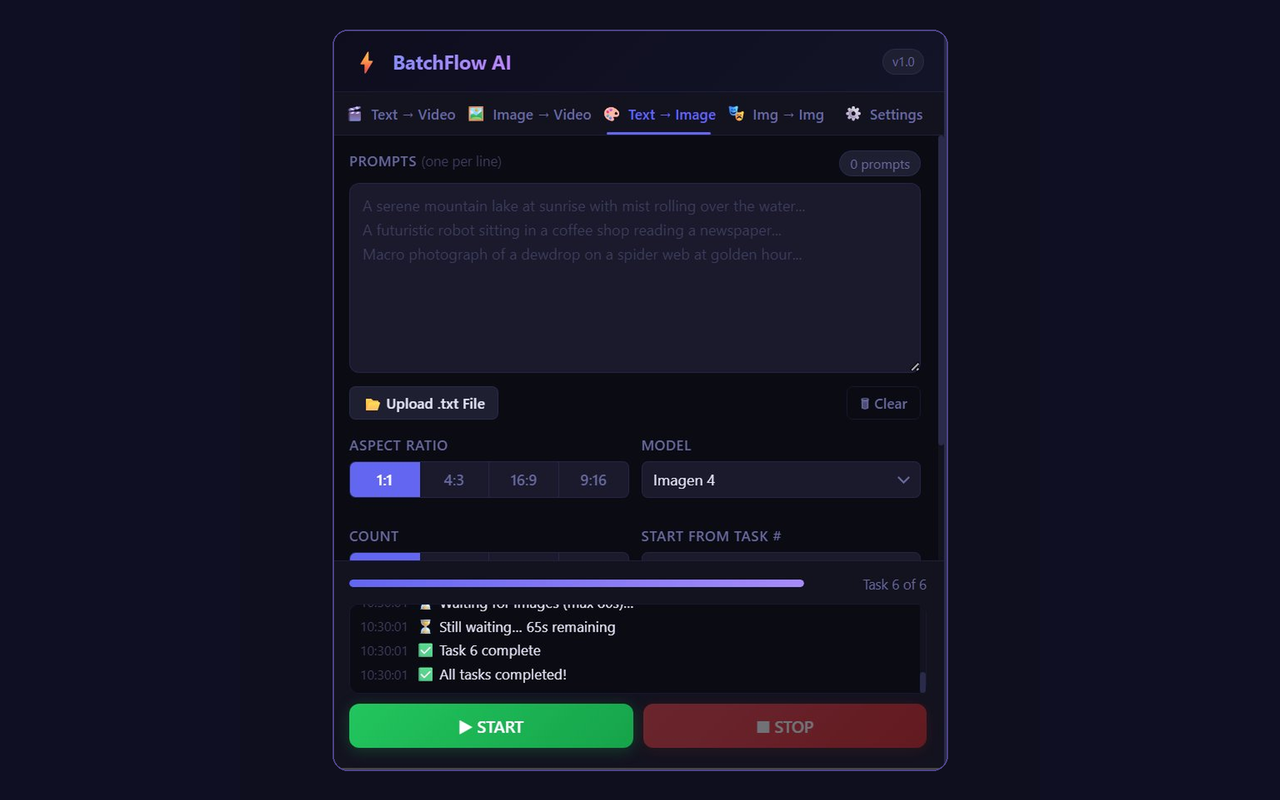 BatchFlow AI - Auto Veo 3, Nano Banana & Bulk Generator for Google Flow - 截图 3