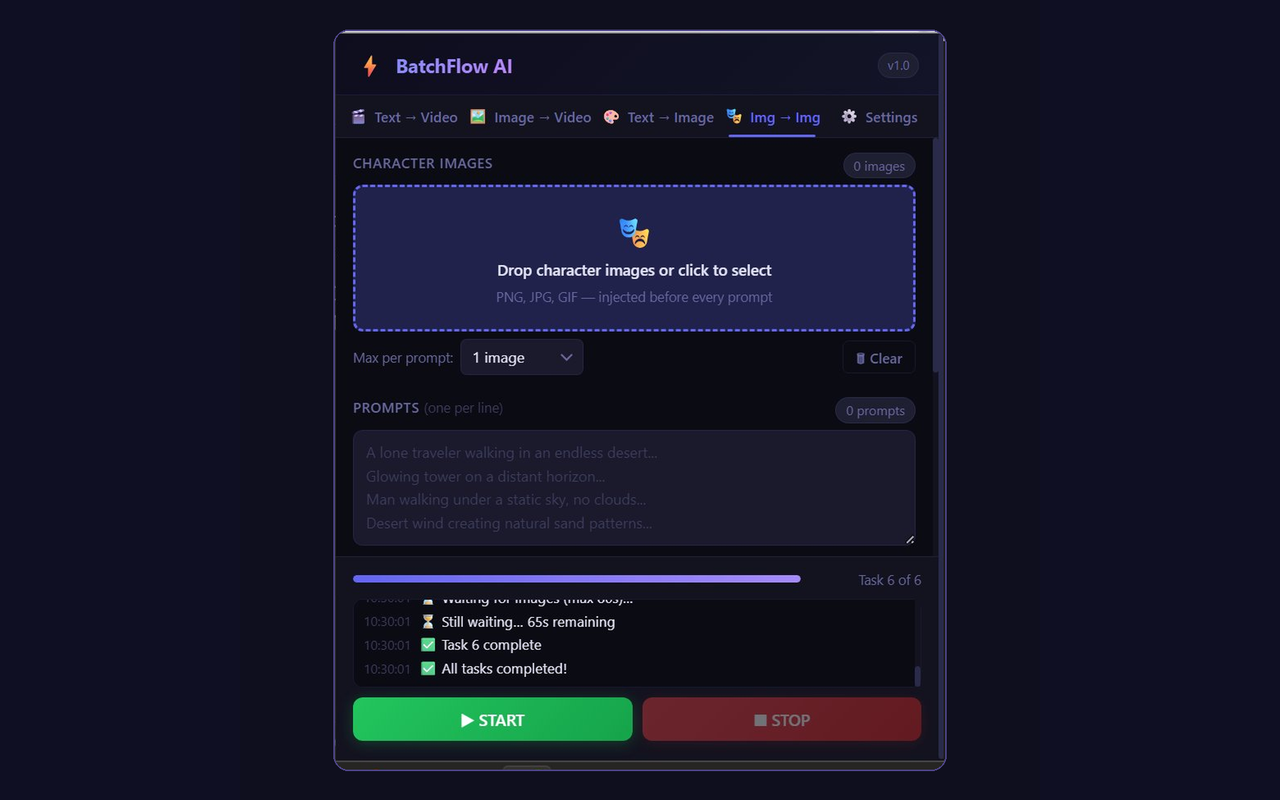 BatchFlow AI - Auto Veo 3, Nano Banana & Bulk Generator for Google Flow - 截图 4