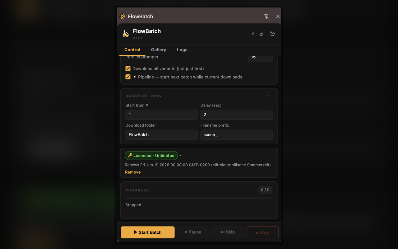 FlowBatch — Batch Image Generator for Google Flow - 截图 4