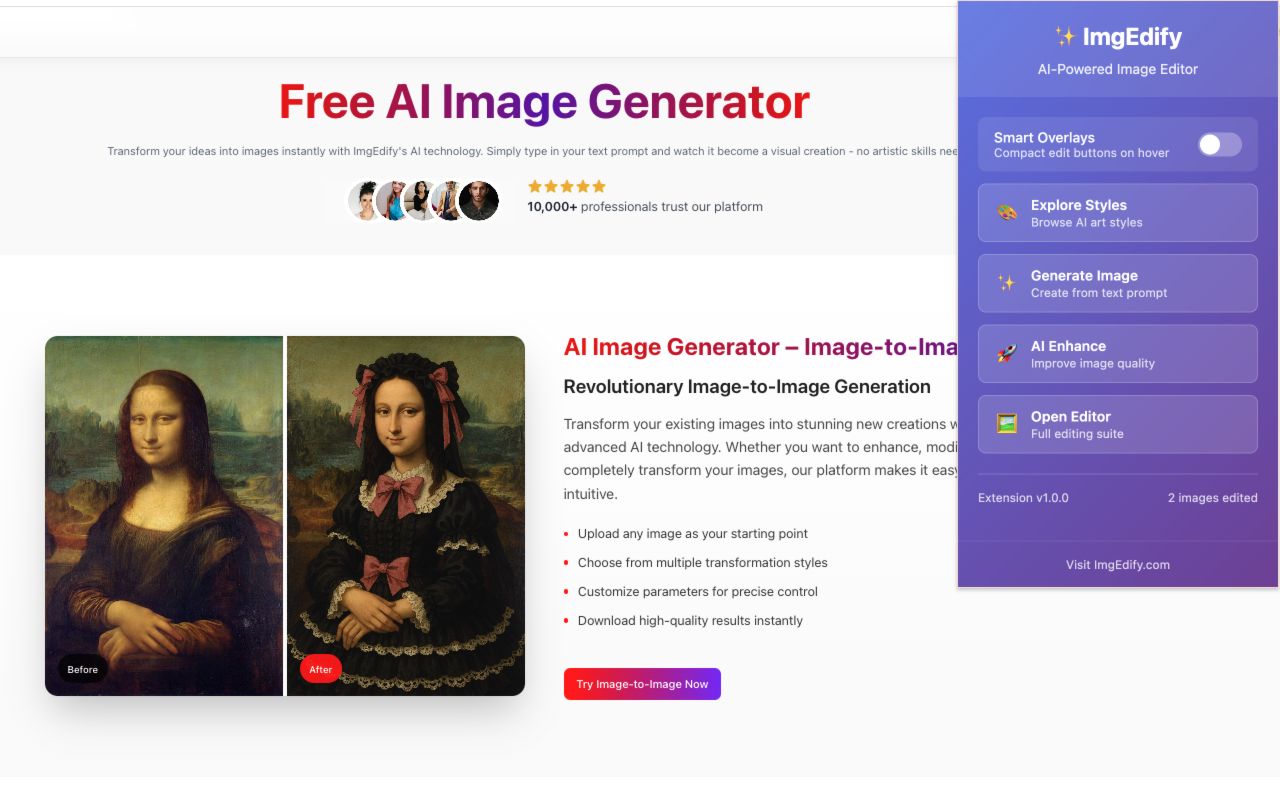 ImgEdify - AI Image Generator and Editor - 截图 2