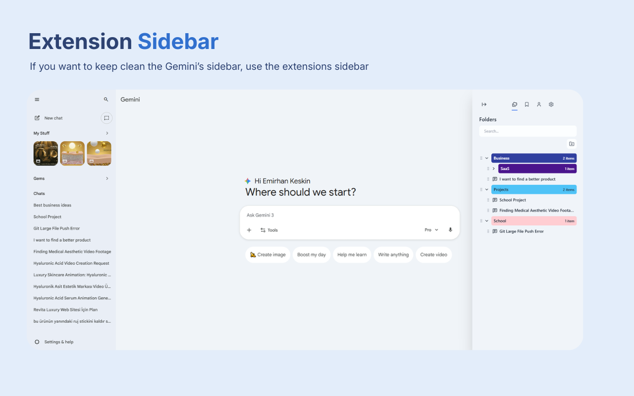 Gemini Folders, Bookmarks & Search - Gemfolders: Chat Organizer - 截图 3
