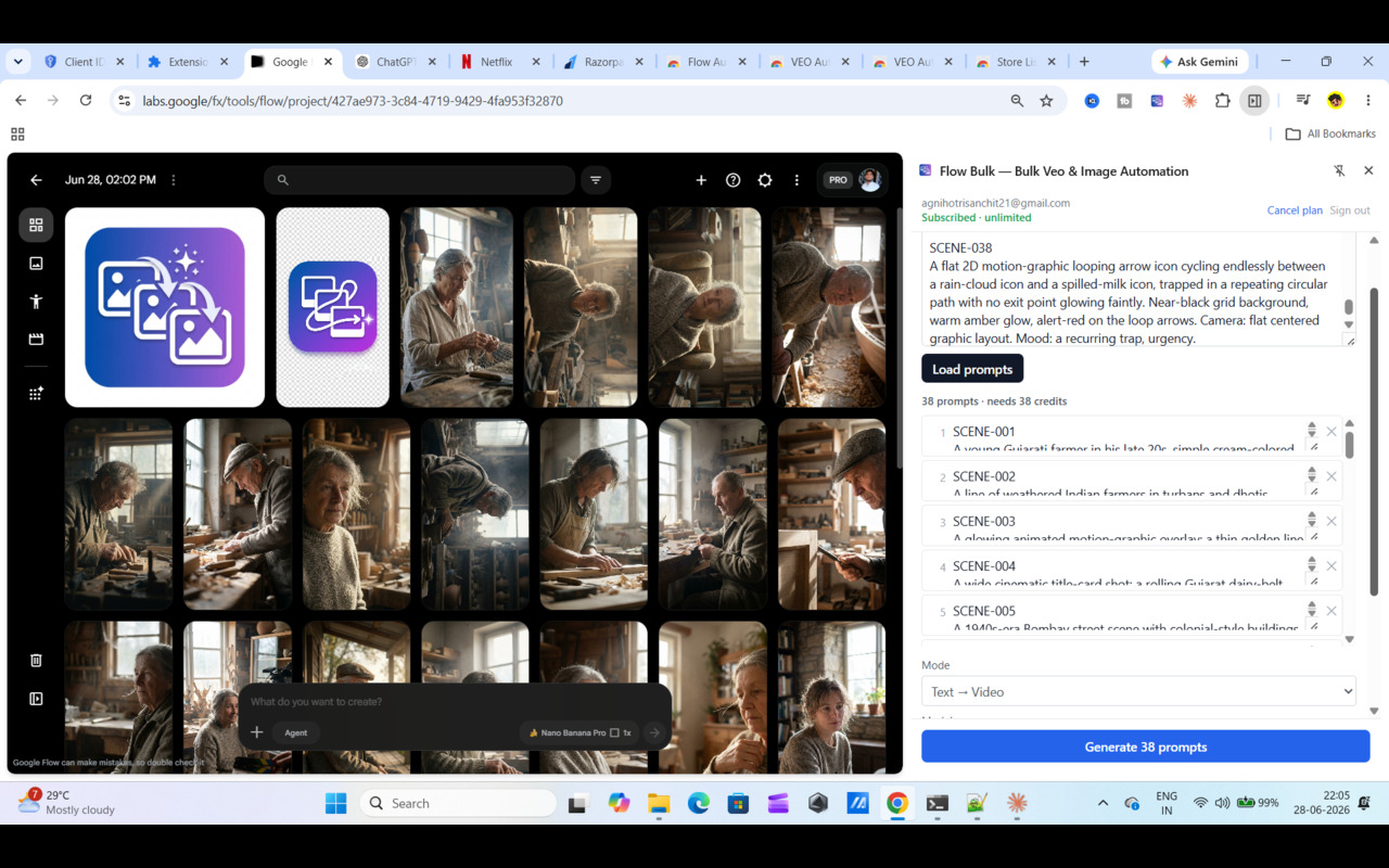 Flow Bulk — Bulk Veo & Image Automation - 截图 1