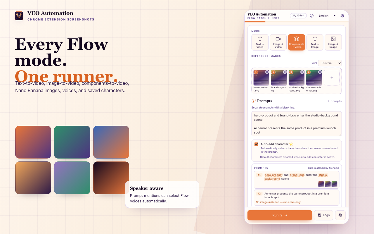 Veo Flow 自动化 — 批量生成视频与 Nano Banana 图像 - 截图 5