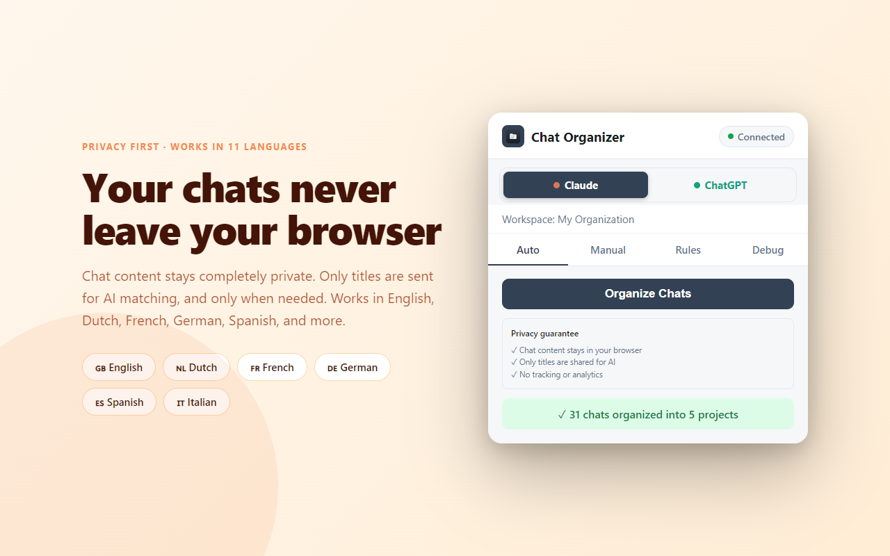 Chat Organizer for Claude & ChatGPT - 截图 1