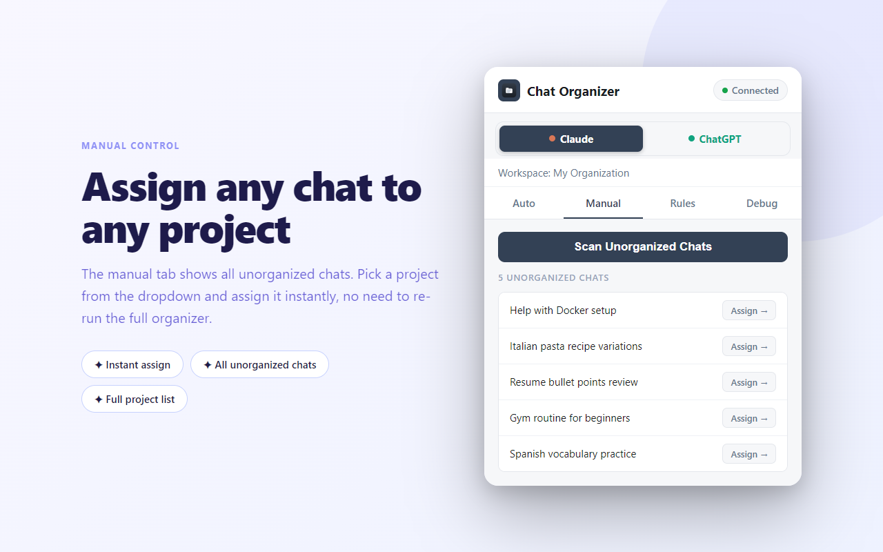 Chat Organizer for Claude & ChatGPT - 截图 2