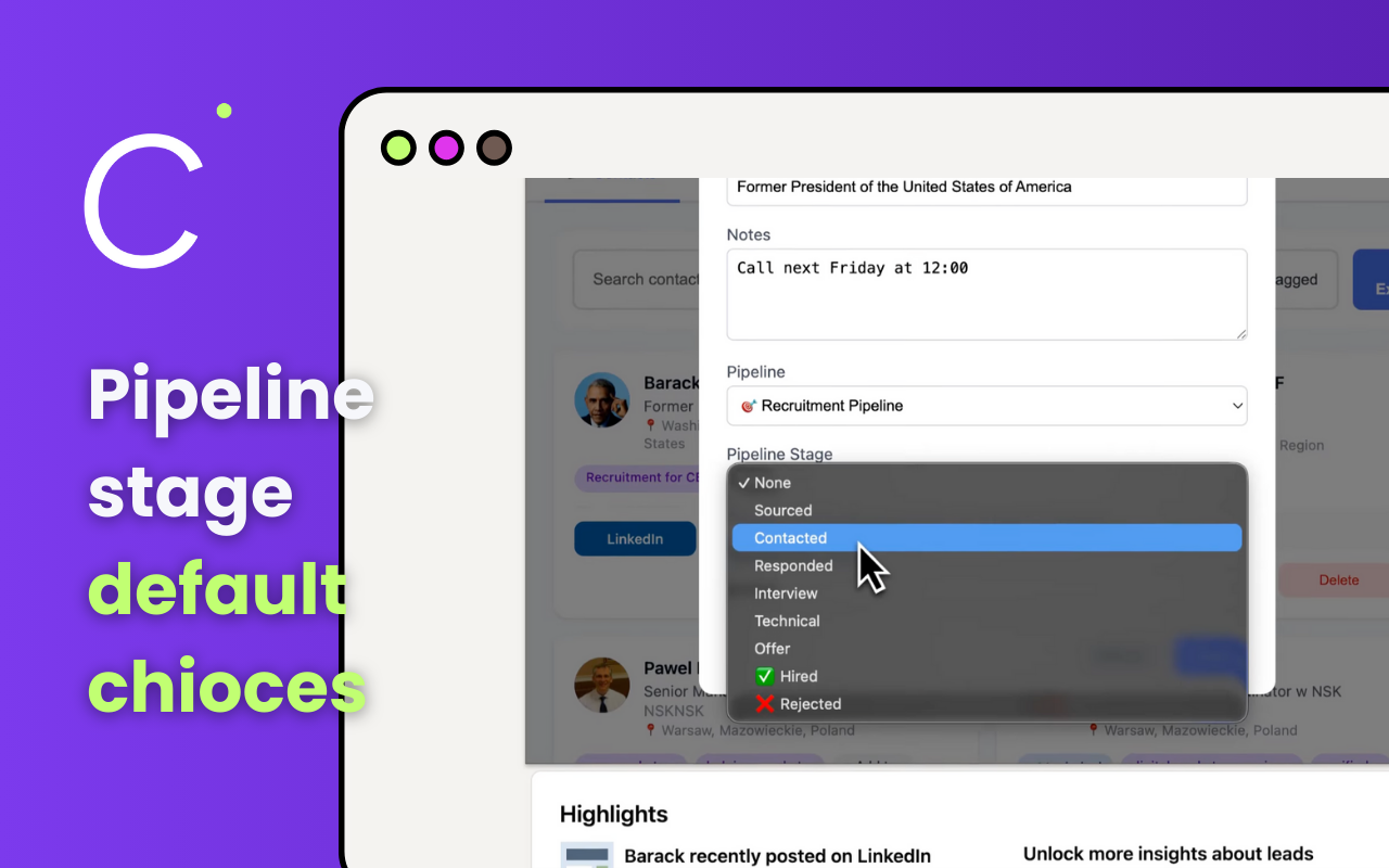 Contactful - LinkedIn Contact Manager - 截图 1