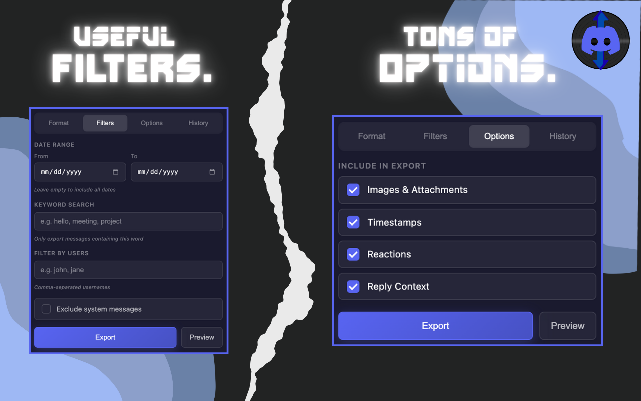 Discfiltrator - Discord Chat Exporter - 截图 1