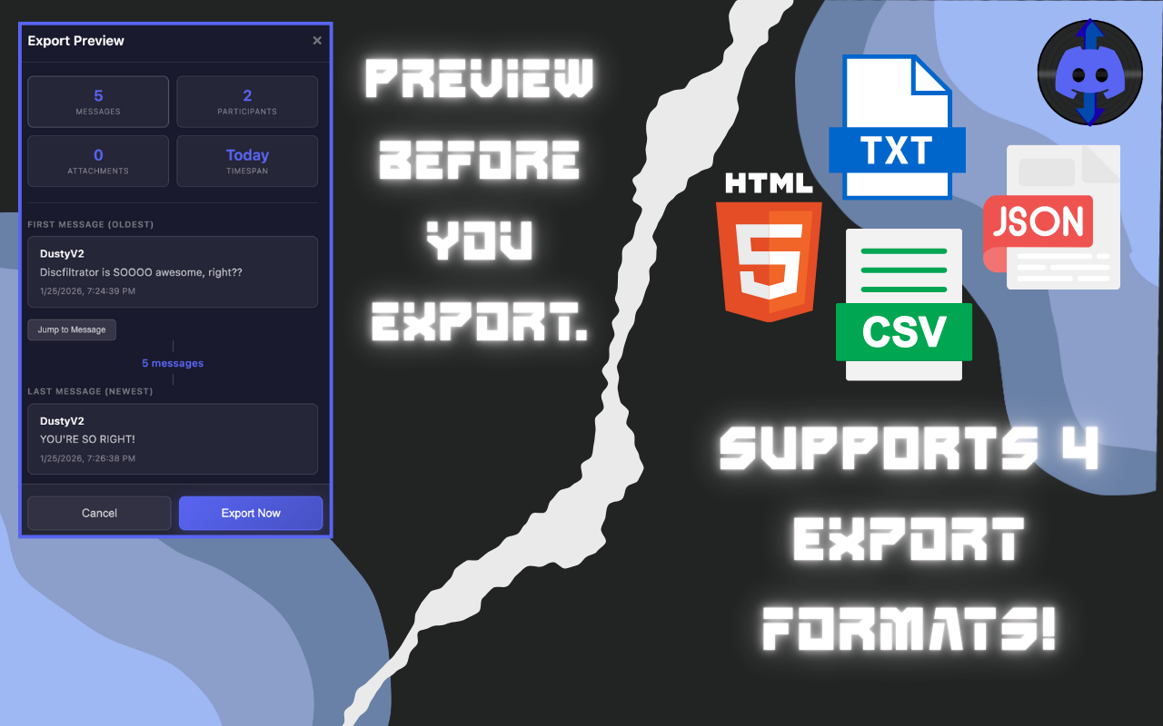 Discfiltrator - Discord Chat Exporter - 截图 2
