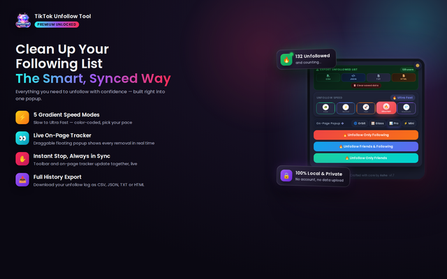TikTok Unfollow Tool – Following & Friends - 截图 1